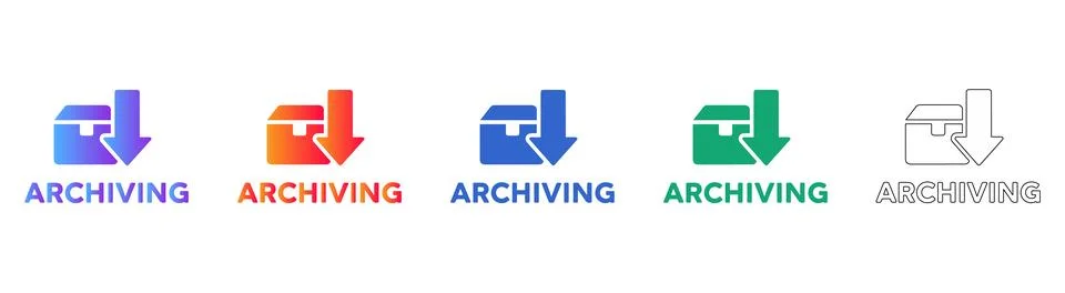 Data Archiving and Storage Icon Set イラスト素材