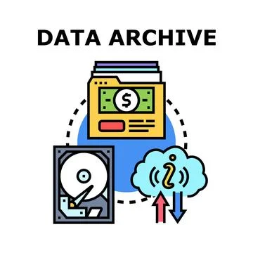 Data archiving and storage vector concept Stock Illustration