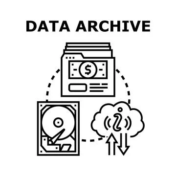 Data archiving and storage vector concept Illustrazione stock