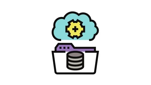 Data archiving database color icon animation Stock Footage 326106295