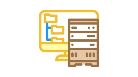 Data archiving database color icon animation 스톡 동영상 327266478