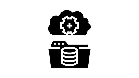 Data archiving database glyph icon animation Stock Footage 326153130