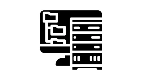Data archiving database glyph icon animation Stock Footage 326742621