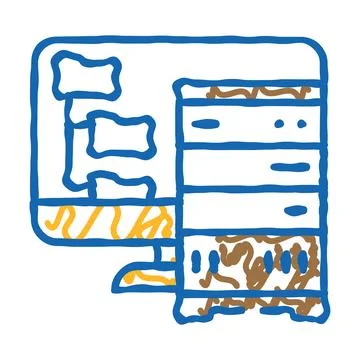 Data archiving database icon doodle illustration Stock Illustration