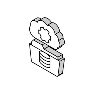 Data archiving database isometric icon vector illustration Stock Illustration