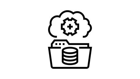 Data archiving database line icon animation Stock Footage 326132265