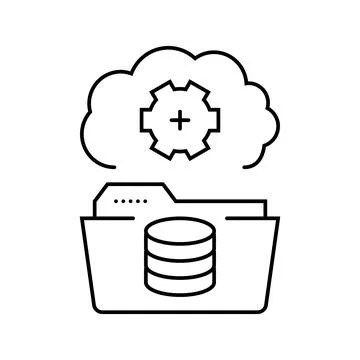 Data archiving database line icon vector illustration Illustrazione stock
