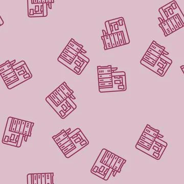 Data archiving database line vector seamless pattern Stock Illustration