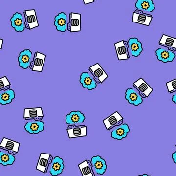 Data archiving database vector seamless pattern Stock Illustration