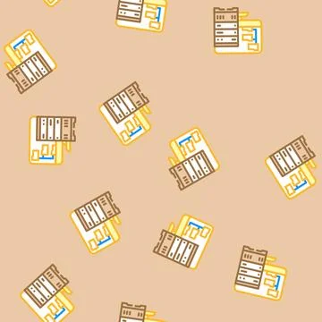 Data archiving database vector seamless pattern Stock Illustration