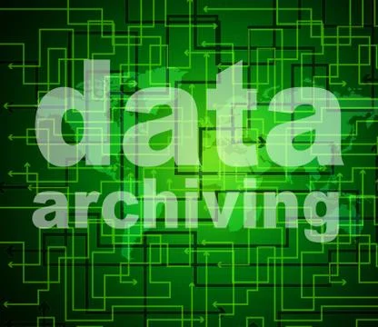 Data archiving indicating bytes archives and fact Stock Illustration