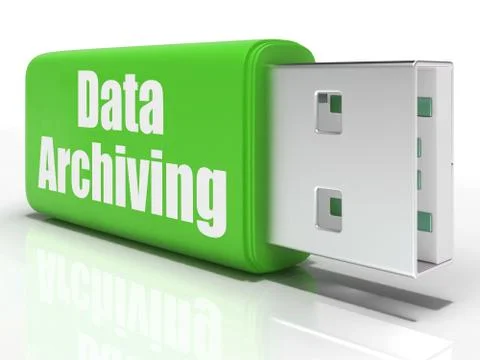 Data archiving pen drive shows data storage and organization Stock Illustration