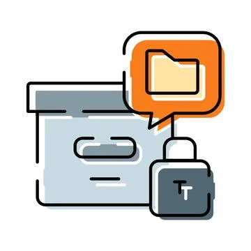 Data archiving security with protected files illustration Stock Illustration