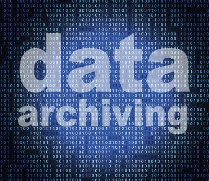 Data archiving showing information backup and bytes Stock Illustration