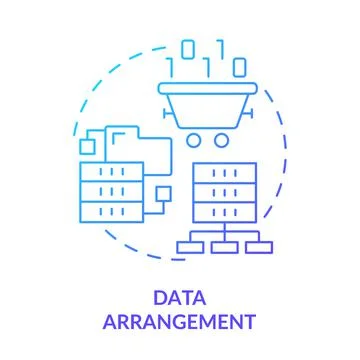 Data arrangement blue gradient concept icon Stock Illustration
