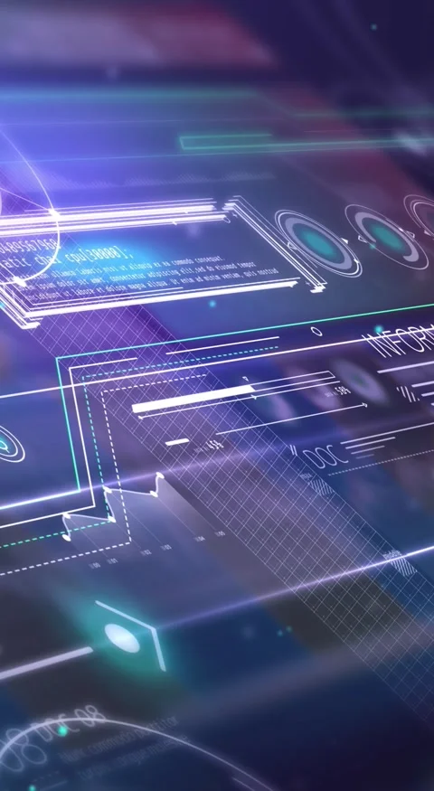 Data array in virtual 3D space close-up 스톡 동영상 250766670