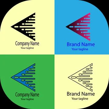 Data Arrow with Glitch Effect logo Stock Illustration