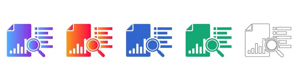 Data Audit and Analysis Document Icons Illustration