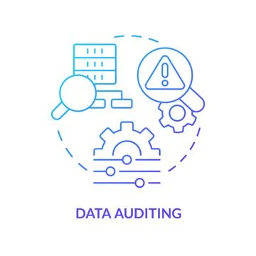 Data auditing blue gradient concept icon Stock Illustration