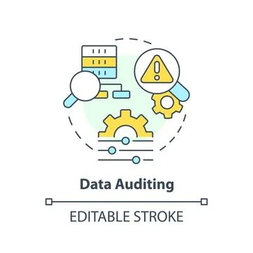Data auditing concept icon Stock Illustration