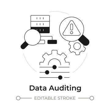 Data auditing modern flat line concept icon Stock Illustration
