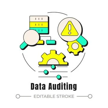 Data auditing neubrutalism concept icon Illustrazione stock