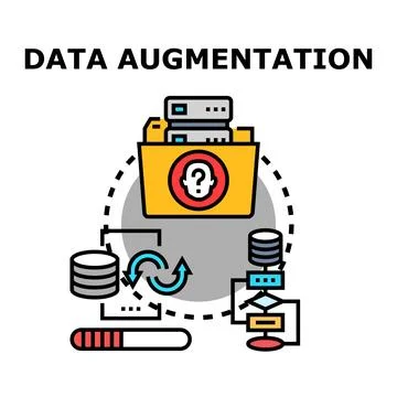 Data augmentation process increasing dataset volume and diversity イラスト素材