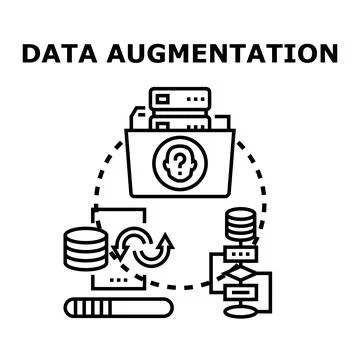 Data augmentation process increasing dataset volume and diversity 库存插图