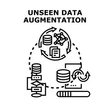 Data augmentation process maximizing machine learning efficiency Stock Illustration