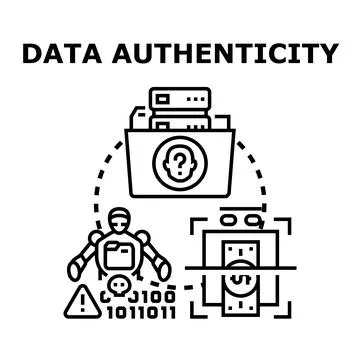 Data authenticity concept with validating information and secure access Stock Illustration