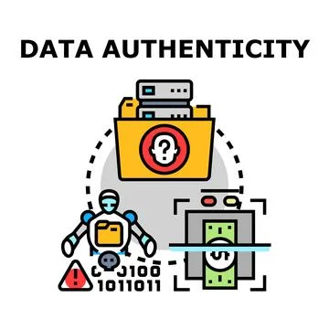 Data authenticity concept with validating information and secure access Stock Illustration