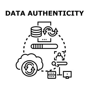 Data authenticity validating information security concept Stock Illustration