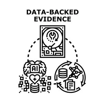 Data backed evidence cycle using artificial intelligence Stock Illustration