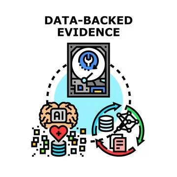 Data backed evidence cycle using artificial intelligence Stock Illustration