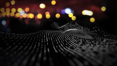 Data background blurred. Bokeh technology computer network finance. Blurred Illustrazione stock