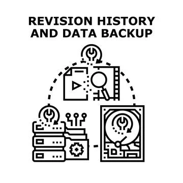 Data backup and revision history concept vector Stock Illustration