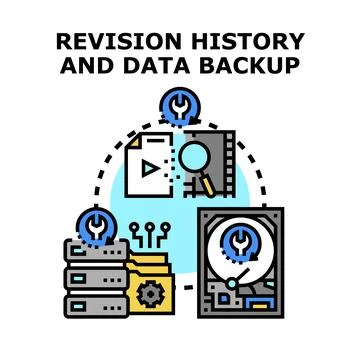 Data backup and revision history concept vector イラスト素材