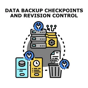 Data backup checkpoints and revision control system イラスト素材