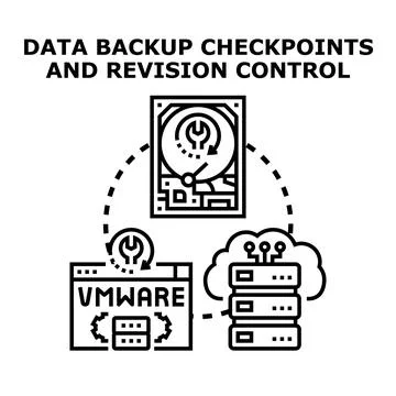 Data backup checkpoints and revision control concept Stock Illustration