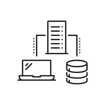 Data backup, cloud storage and network server icon 스톡 일러스트
