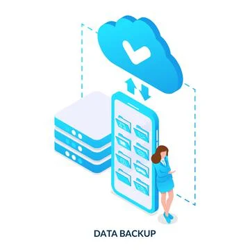 Data backup concept. Cloud storage.  Stock Illustration