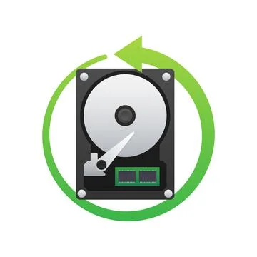 Data Backup. Database restore. Data recovery. Vector stock illustration. Illustrazione stock