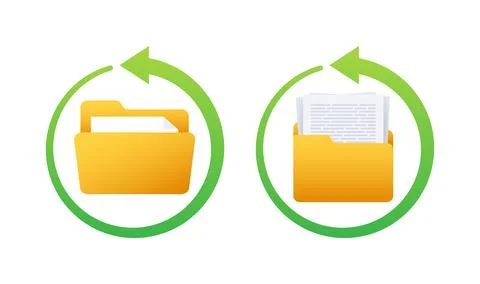 Data Backup. Database restore. Data recovery. Vector stock illustration. Stockillustratie