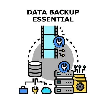 Data backup essential for digital information security Stock Illustration