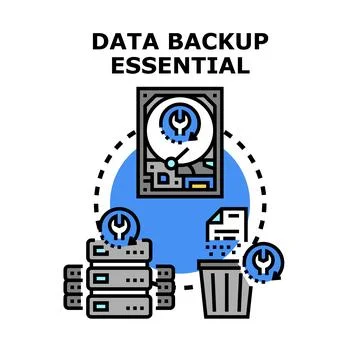 Data backup essential securing digital information illustration Stock Illustration