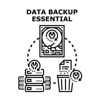Data backup essential securing digital information illustration Stock Illustration
