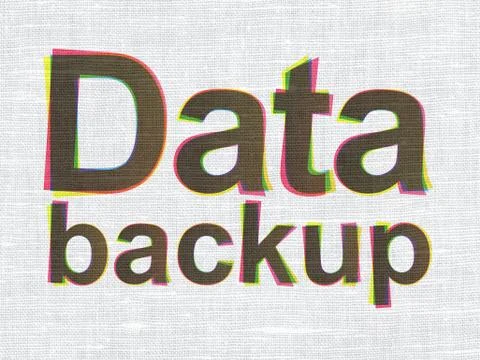 Data Backup on fabric texture background Stock Illustration