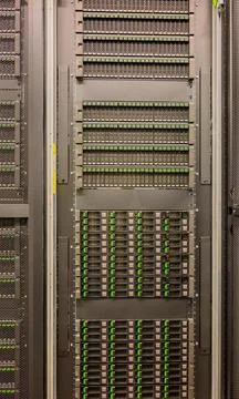 Data backup hard drives from an IT cloud backup system in a data center Stock Photos