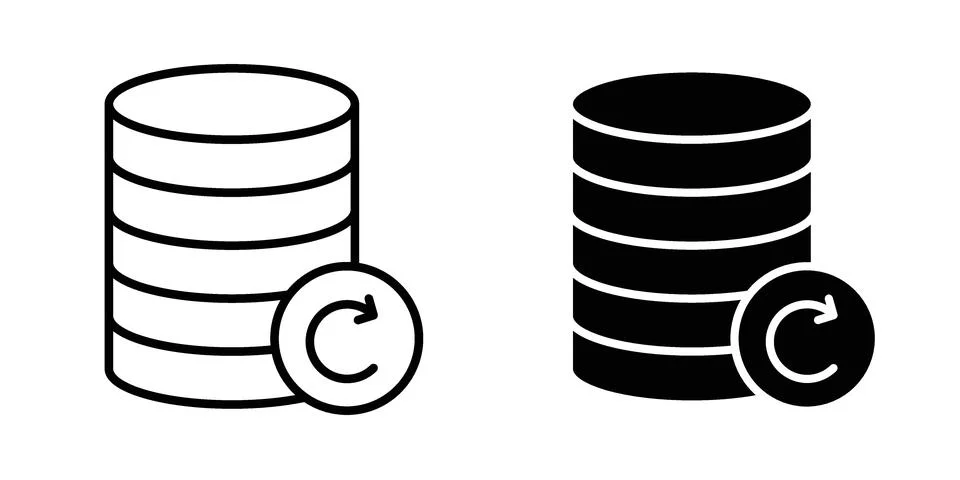 Data backup icon for design projects and web UI Stock Illustration