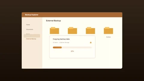 Data backup interface screen recording animation Stock Footage 346928093